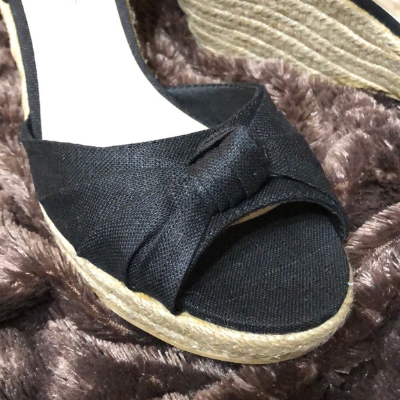 Montego Bay Black Ankle Wedges - Picture 2 of 8